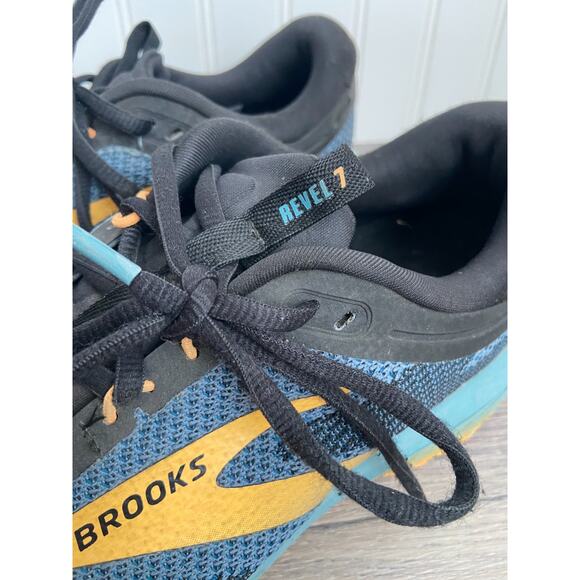 Brooks REVEL 7 Tennis Shoes men's 10.5 Running/Walk Blue/Orange/Black, Athletic - Picture 2 of 8